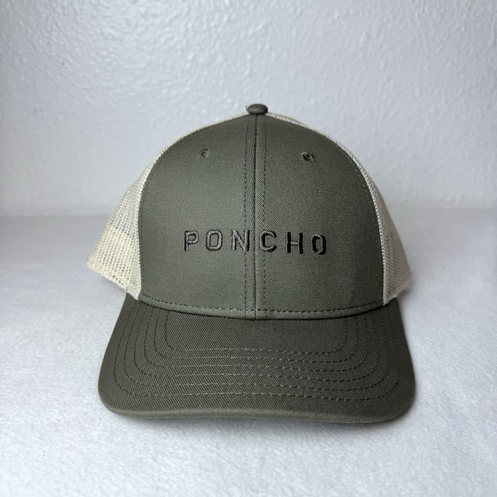 New Poncho Ranch Hat Green SnapBack Mesh Trucker Cap Adjustable Logo Embroidered